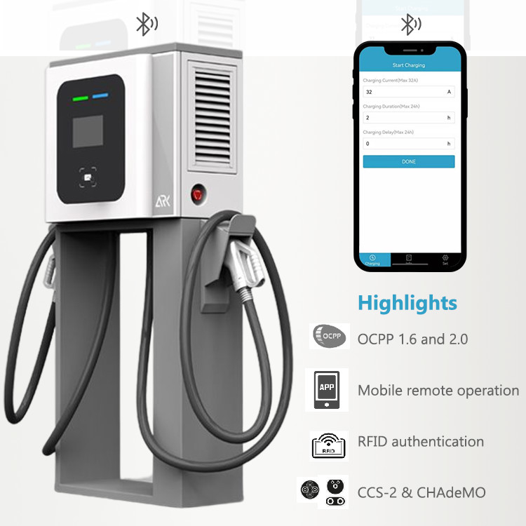 EU Standard Commercial DC EV Charging Station IP54 30KW 60KW With CCS CHAdeMO